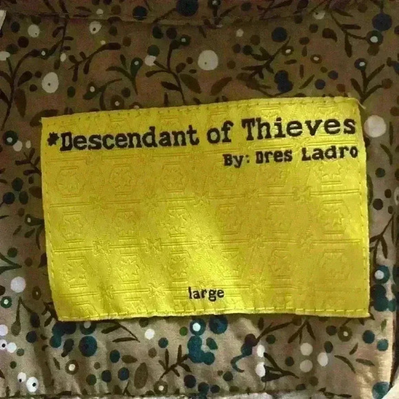 Descendant of Thieves by Bres Ladre men’s large brown w/floral only 106 made - Picture 7 of 15